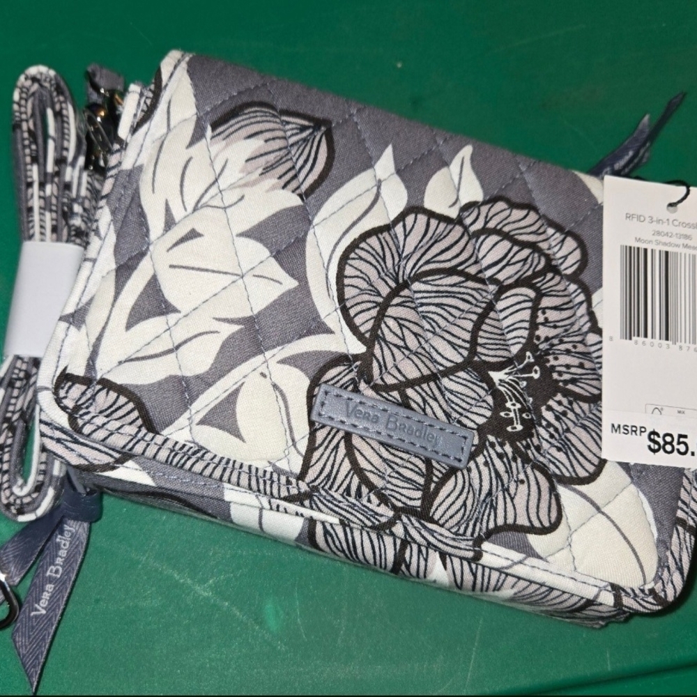 Vera Bradley Black and White Floral Crossbody